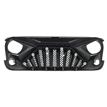 Goliath Grille W/ LED DRL and Turn Signals - Glossy Black For 07-18 Jeep Wrangler JK | Amoffroad