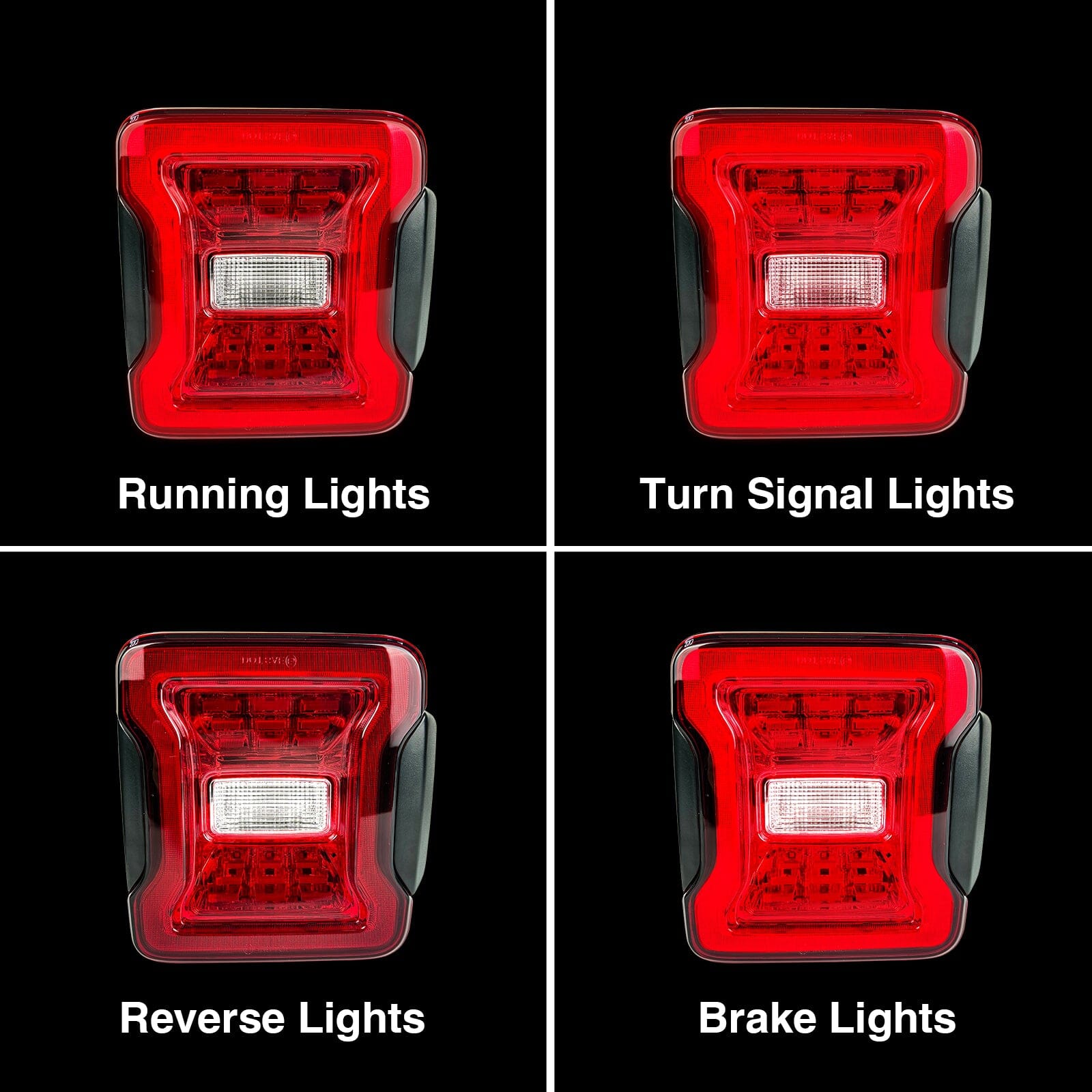JK to JL Conversion Tail Lights - Red Lens For 07-18 Jeep Wrangler JK/ JKU(DOT Approved) | Amoffroad
