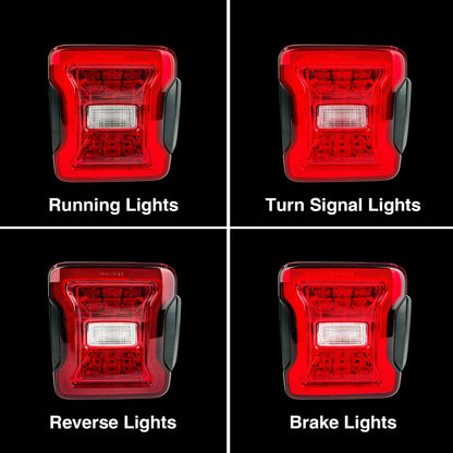 JK to JL Conversion Tail Lights - Red Lens For 07-18 Jeep Wrangler JK/ JKU(DOT Approved) | Amoffroad