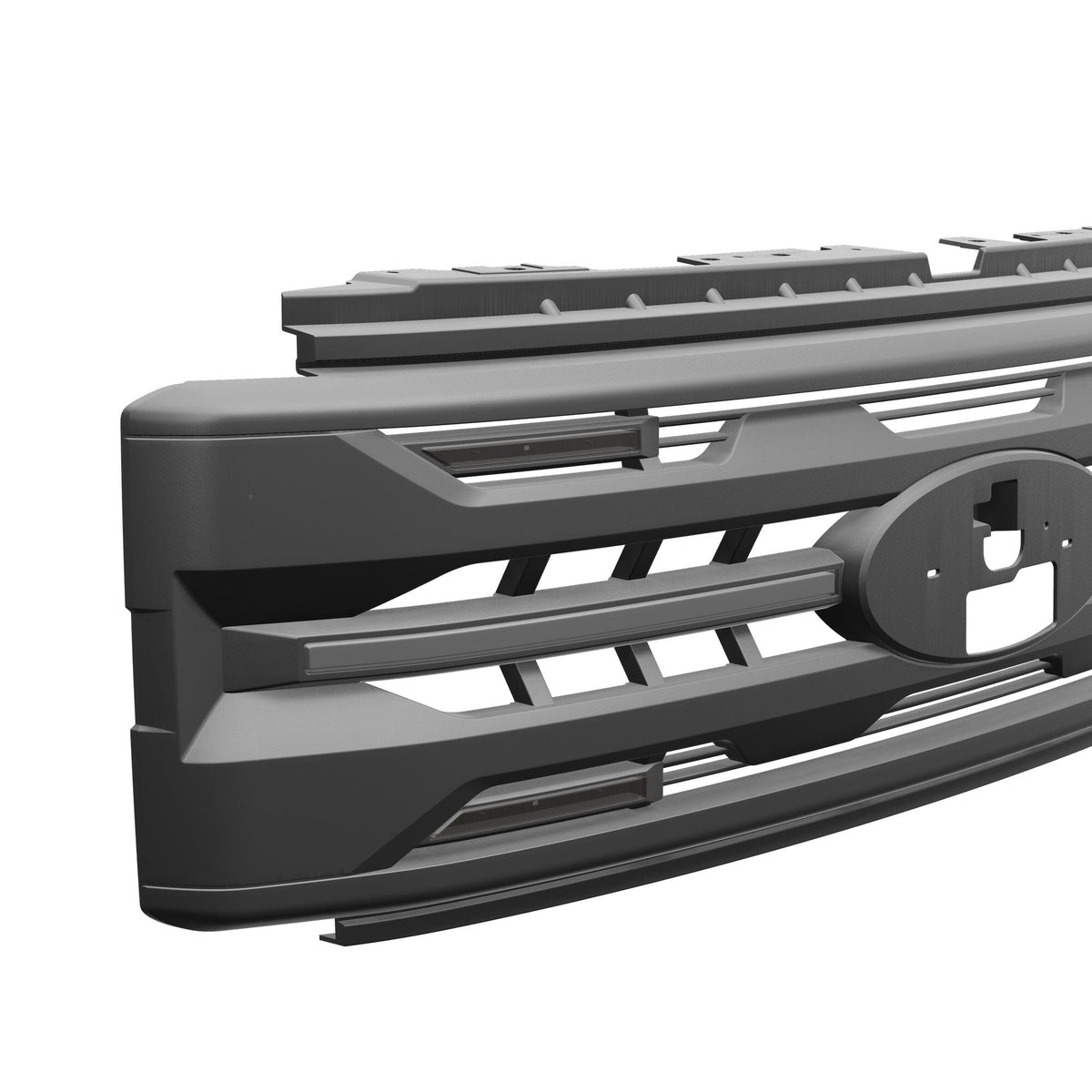 LED Armor Grille w/ DRL, Amber Lights & OEM Emblem Hole - Matte Black For 2023-2027 Ford F-250 / F-350 Super Duty XL / XLT| Amoffroad