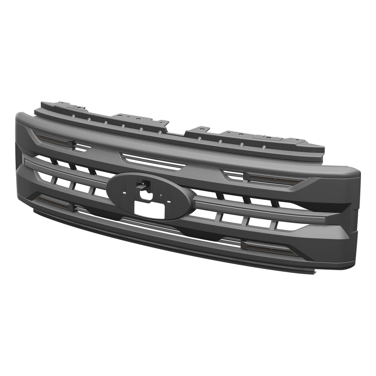LED Armor Grille w/ DRL, Amber Lights & OEM Emblem Hole - Matte Black For 2023-2027 Ford F-250 / F-350 Super Duty XL / XLT| Amoffroad