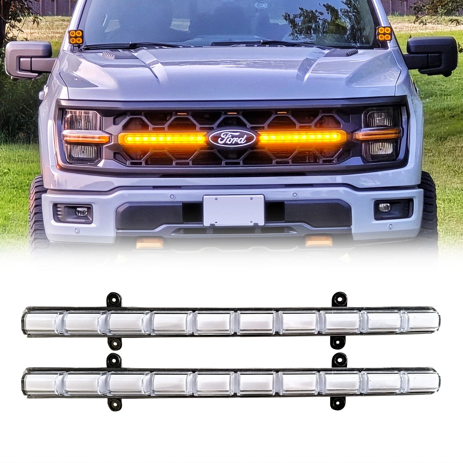 AMERICAN MODIFIED LED DRL w/ Sequential Turn Signal For 24+ Ford F150 ...