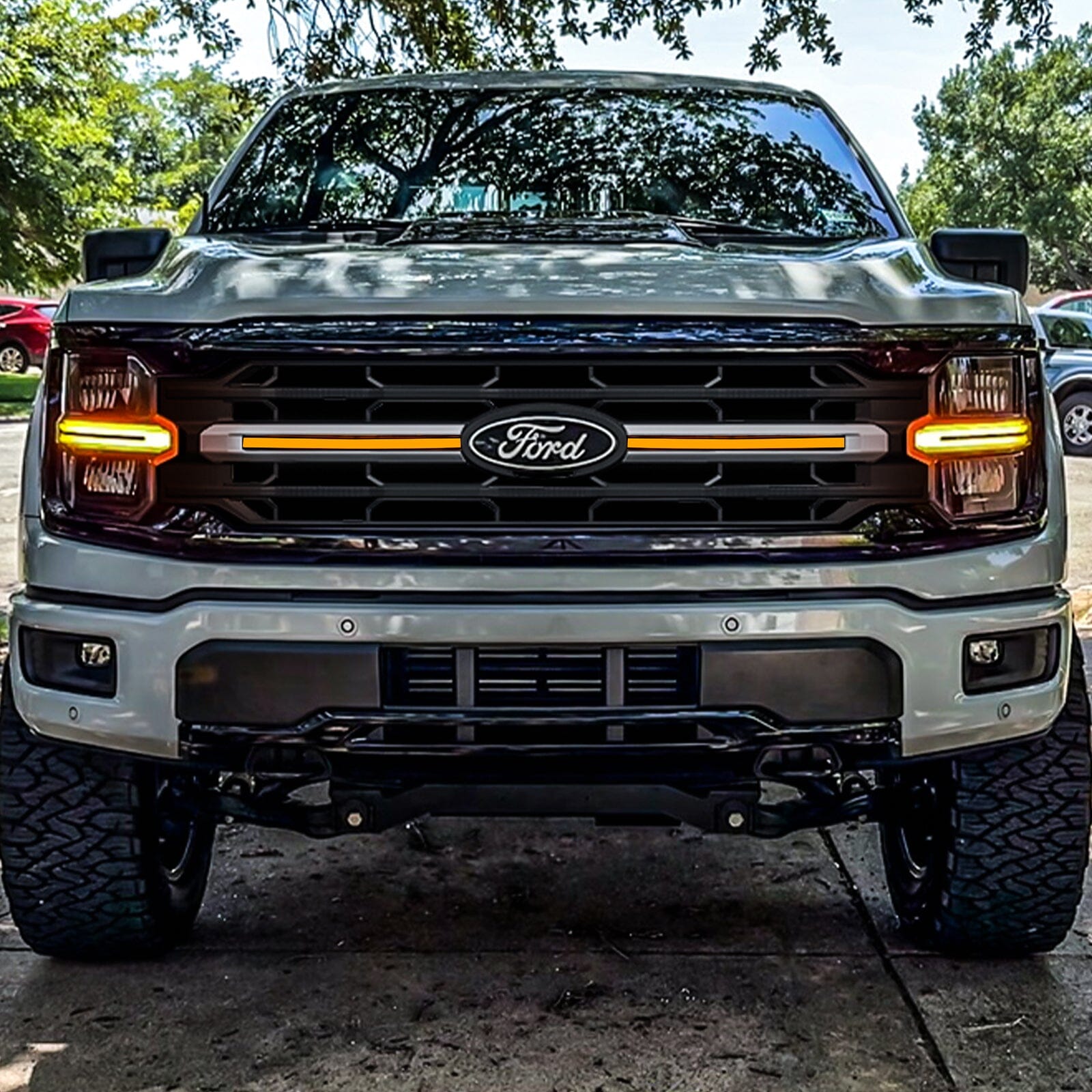 LED Grille Lights W/ Sequential Turn Signal For 2024+ Ford F150 XLT | Amoffroad