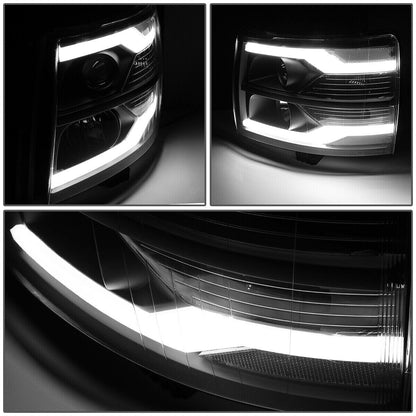Projector Headlights W/Dual LED DRL For 07-14 Chevy Silverado