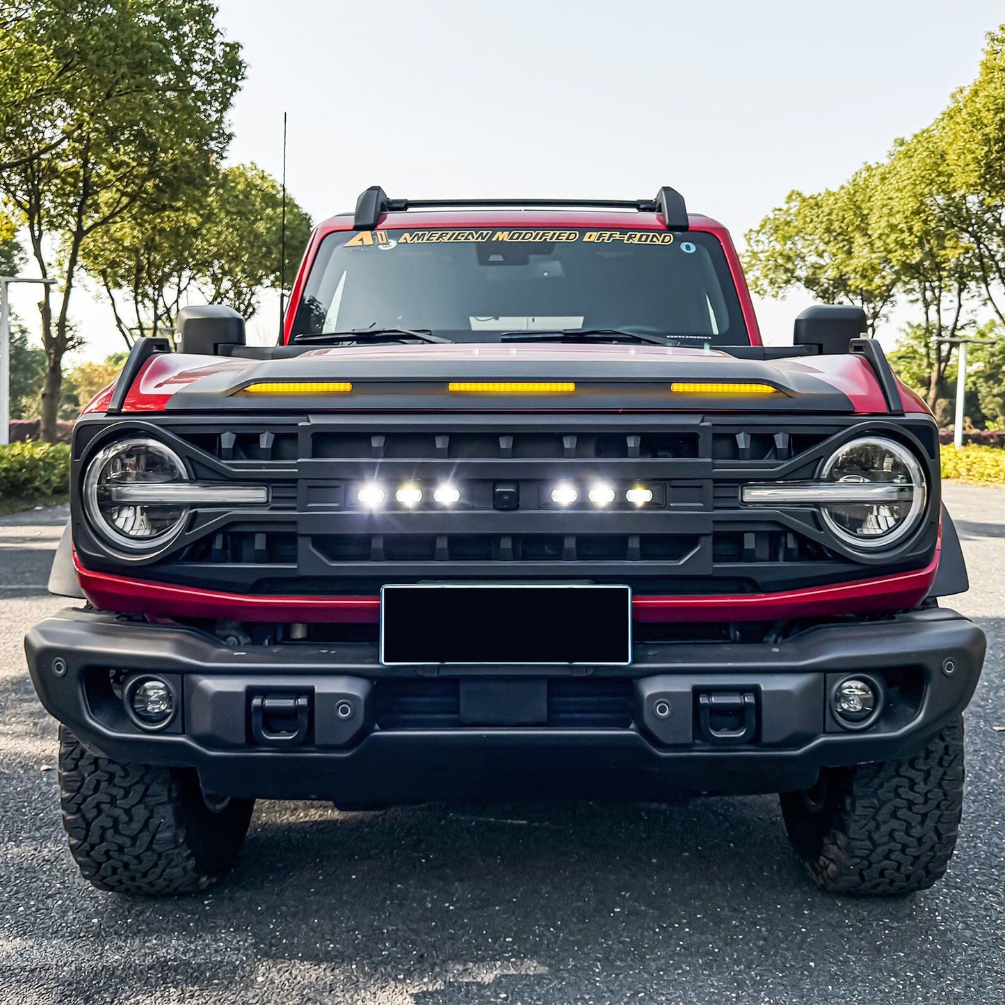 Protector Stone Guard W/ Amber LED Lights For 21+ Bronco | Amoffroad