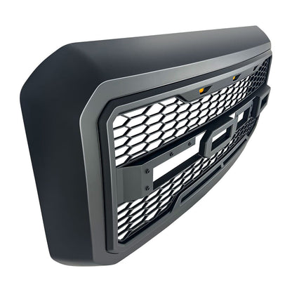 Raptor Style Front Grill Hood Grille W/Led & Fr- Matte Black For 2011-2016 Ford F250 | Amoffroad