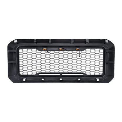 Raptor Style Mesh Grille W/ Amber Lights - Matte Black For 2011-2016 Ford F250/350/450/550 Super Duty|Amoffroad