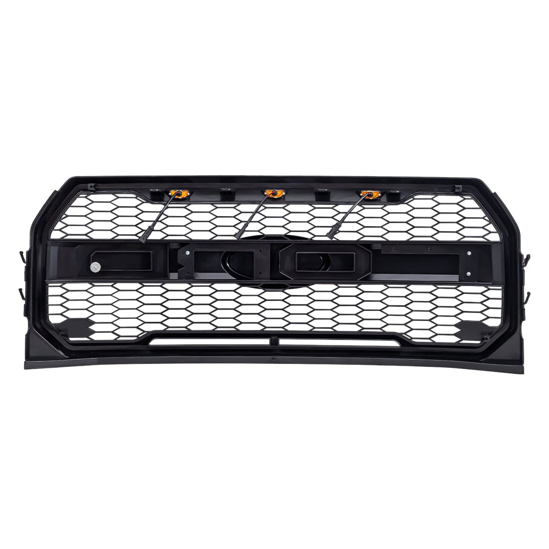 Raptor Style Mesh Grille W/Amber Lights & Labeled bracket For 2015-2017 Ford F150 | Amoffroad