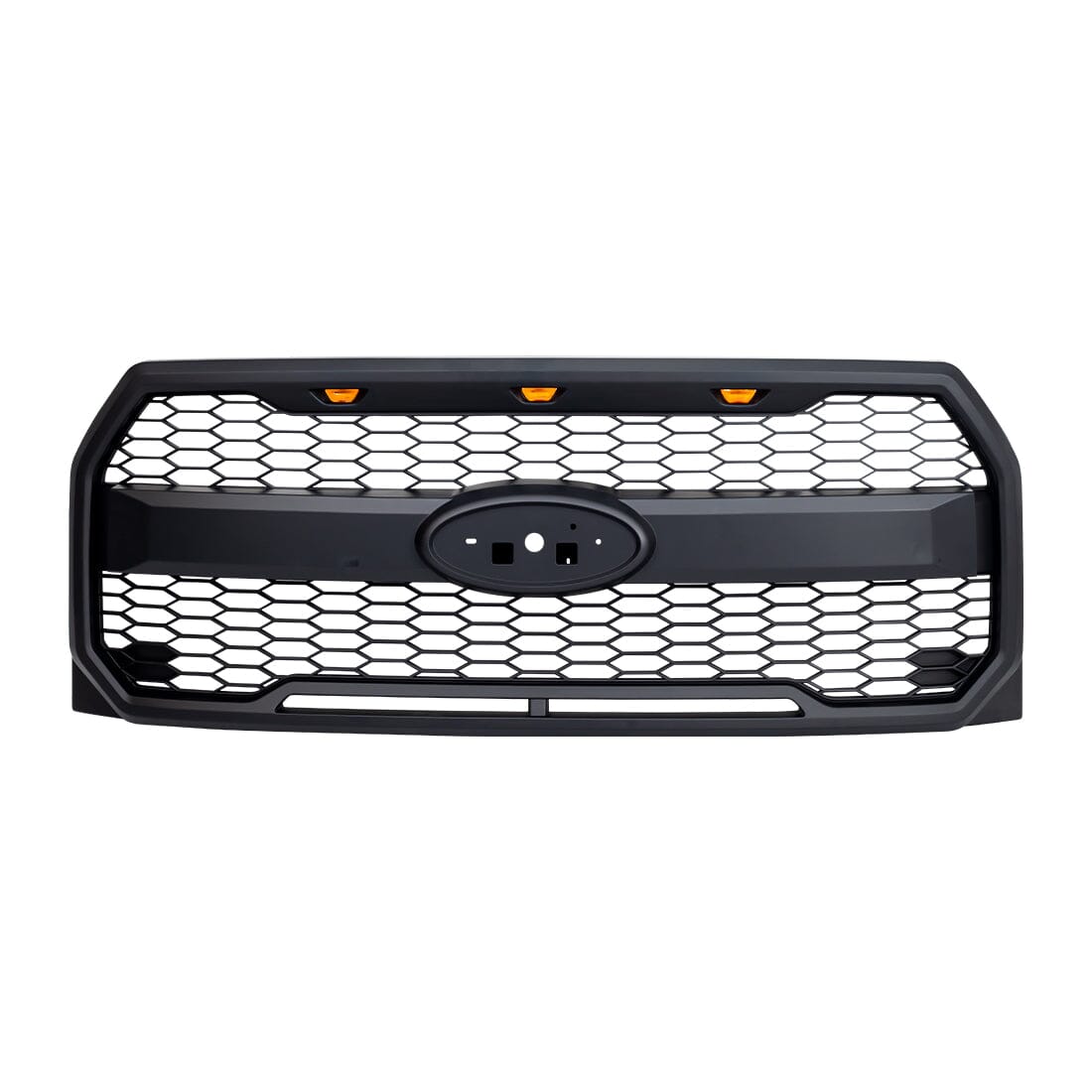 Raptor Style Mesh Grille W/Amber Lights & Labeled bracket For 2015-2017 Ford F150 | Amoffroad