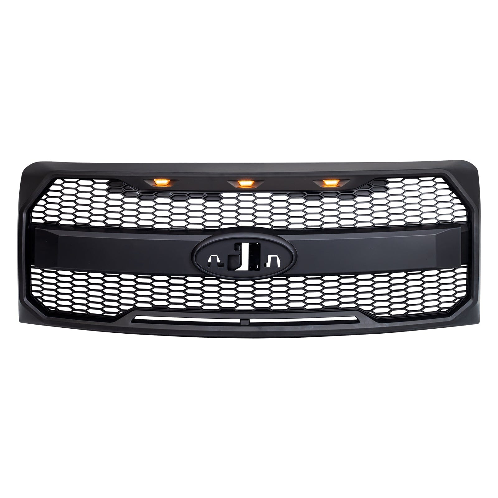 Raptor Style Mesh Grille W/Amber Lights Labeled Brackets For 2009-2014 Ford F150| Amoffroad