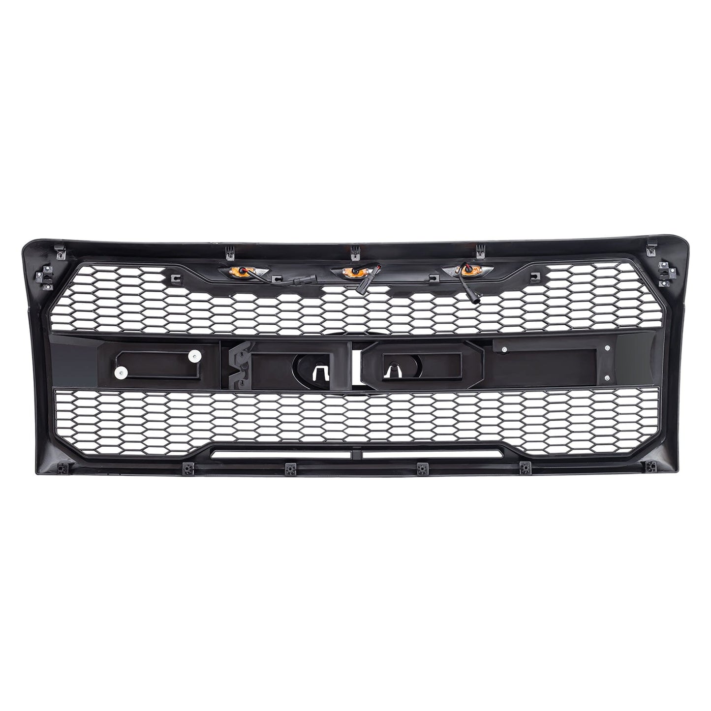 Raptor Style Mesh Grille W/Amber Lights Labeled Brackets For 2009-2014 Ford F150| Amoffroad