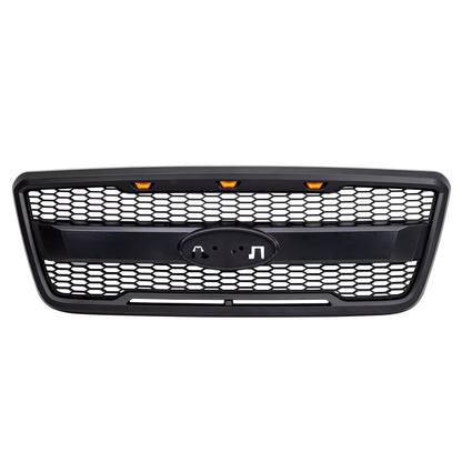 Raptor Style Mesh Grille W/Drl & Turn Signal Lights Labeled Brackets For 2004-2008 Ford F150| Amoffroad