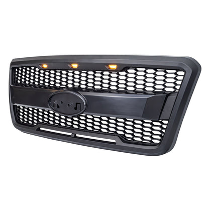 Raptor Style Mesh Grille W/Drl & Turn Signal Lights Labeled Brackets For 2004-2008 Ford F150| Amoffroad