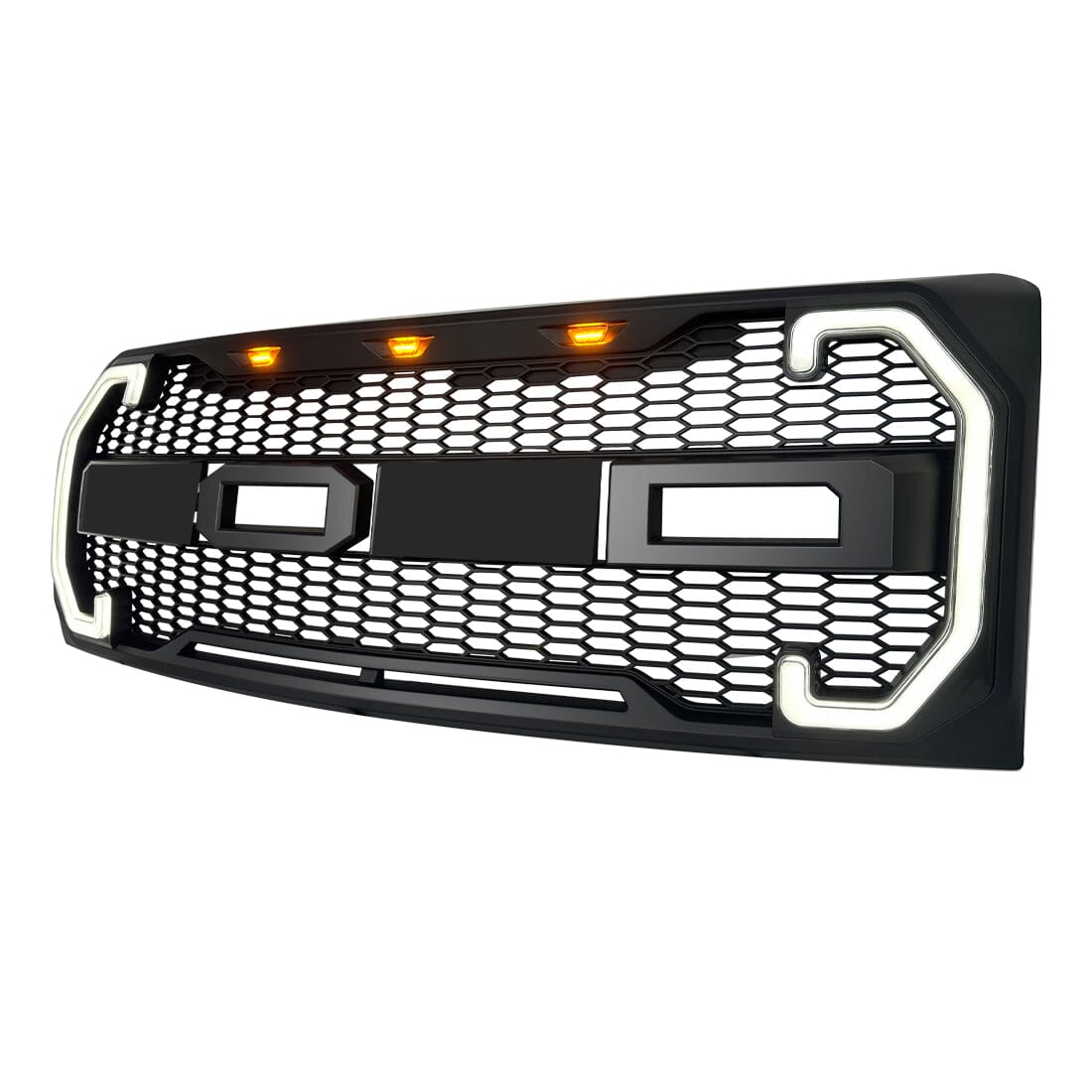 Raptor Style Mesh Grille W/DRL FR & Turn Signal Lights For 2009-2014 Ford F150 | Amoffroad