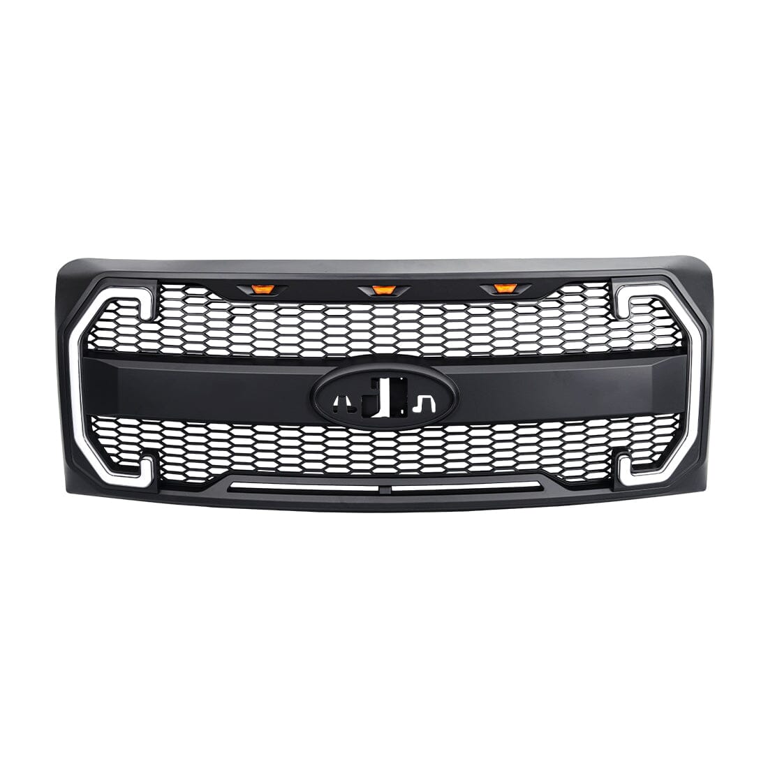 Raptor Style Mesh Grille W/Drl & Turn Signal Lights Emblem Base For 2009-2014 Ford F150|Amoffroad