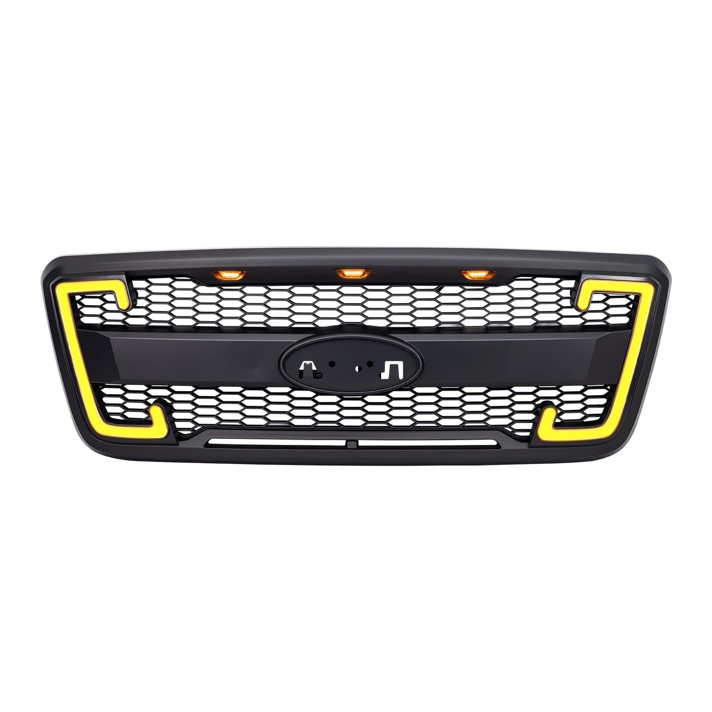 Raptor Style Mesh Grille W/Drl & Turn Signal Lights Labeled bracket For 2004-2008 Ford F150| Amoffroad