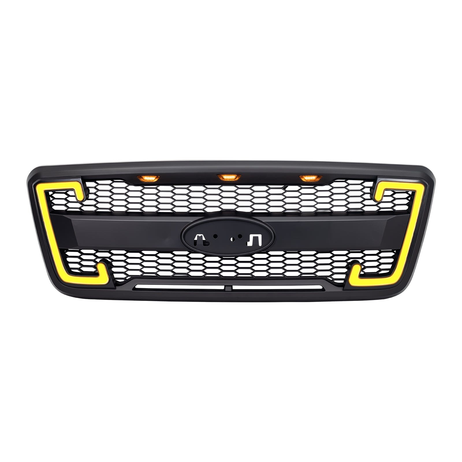 Raptor Style Mesh Grille W/Drl & Turn Signal Lights Labeled bracket For 2004-2008 Ford F150| Amoffroad