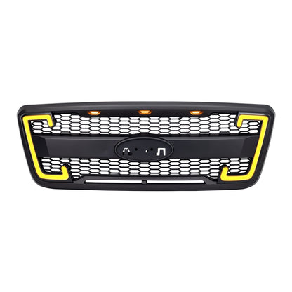 Raptor Style Mesh Grille W/Drl & Turn Signal Lights Labeled bracket For 2004-2008 Ford F150| Amoffroad