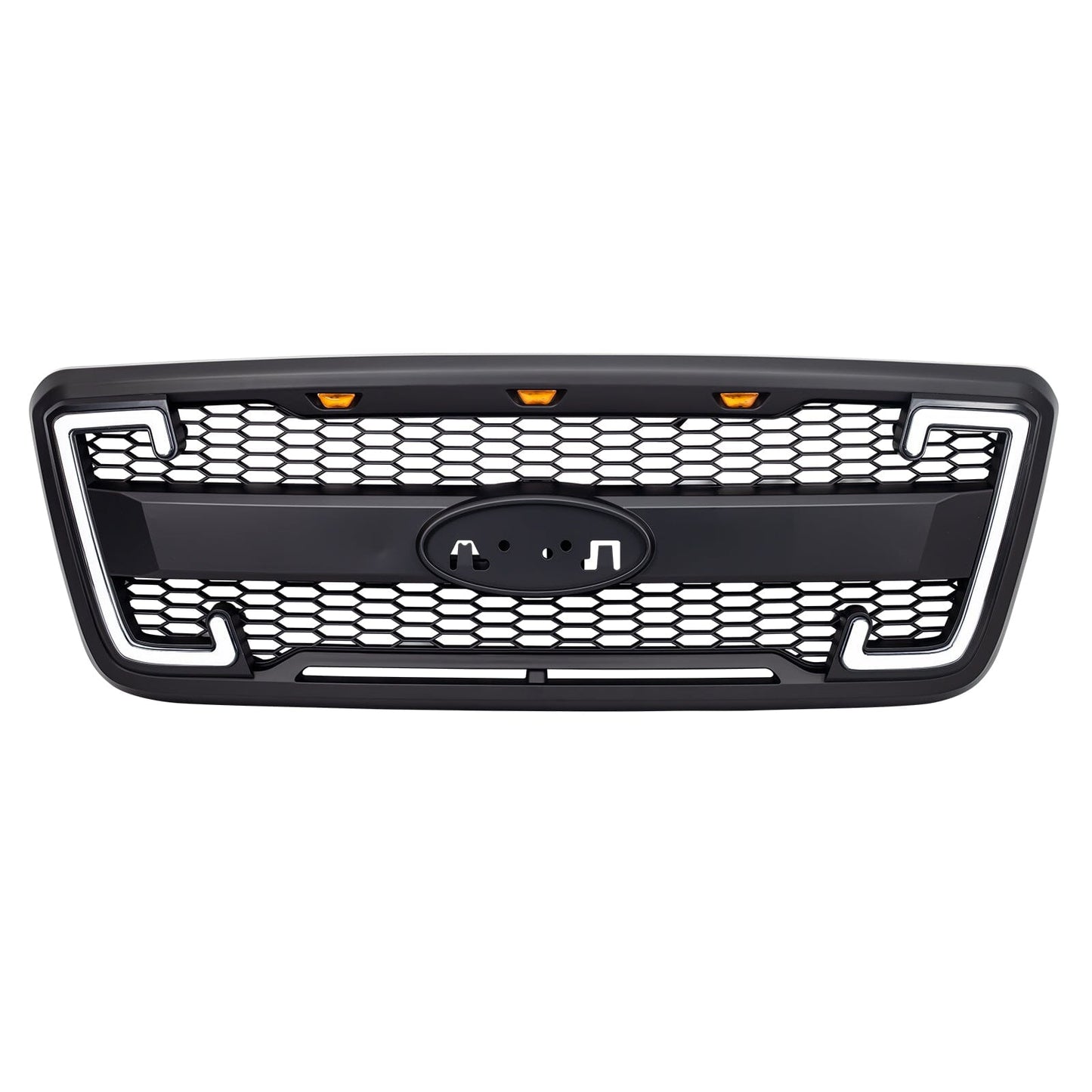 Raptor Style Mesh Grille W/Drl & Turn Signal Lights Labeled bracket For 2004-2008 Ford F150| Amoffroad