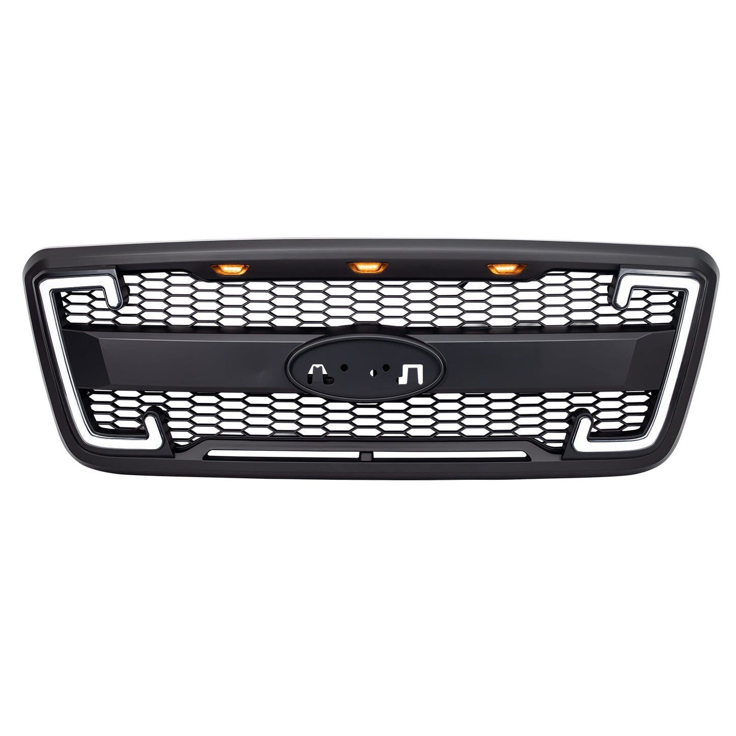 Raptor Style Mesh Grille W/Drl & Turn Signal Lights Labeled bracket For 2004-2008 Ford F150| Amoffroad