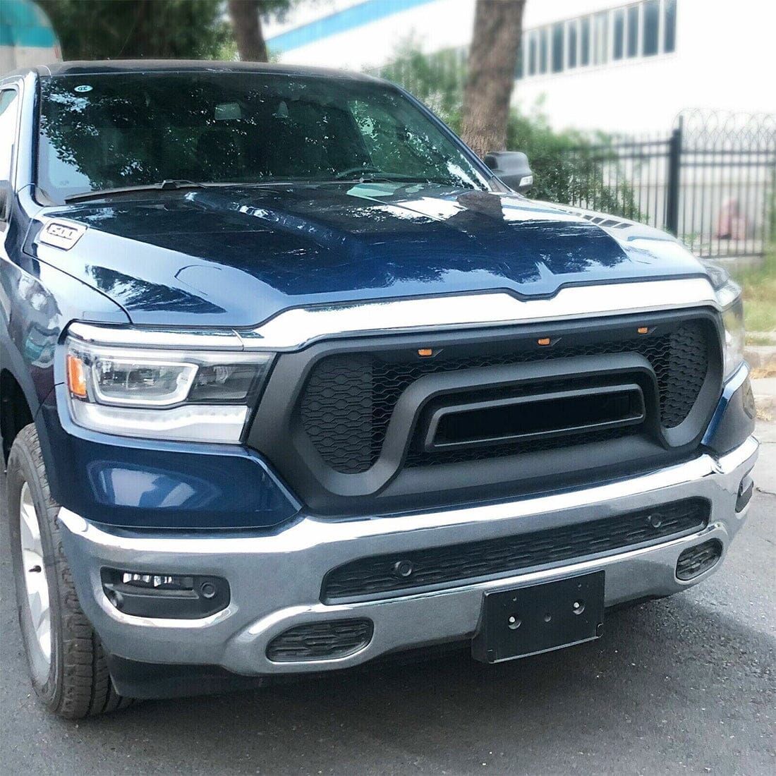 Rebel Style Front Grille W/Amber Led Lights For 2019-2020 Dodge Ram 1500 | Amoffroad