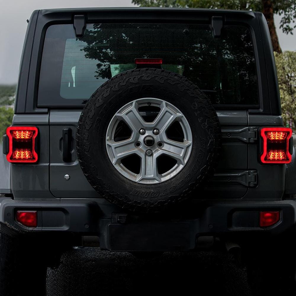 Red Lens LED Tail Lights For 18+ Jeep Wrangler JL | Amoffroad