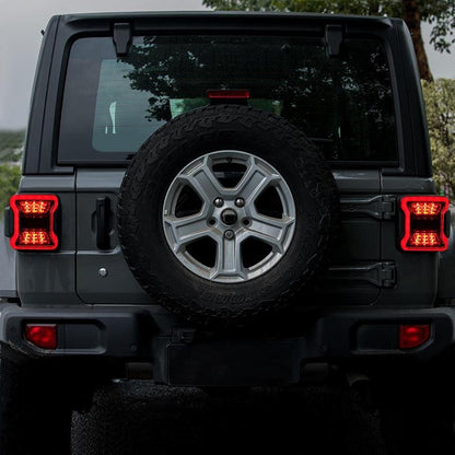 Red Lens LED Tail Lights For 18+ Jeep Wrangler JL | Amoffroad