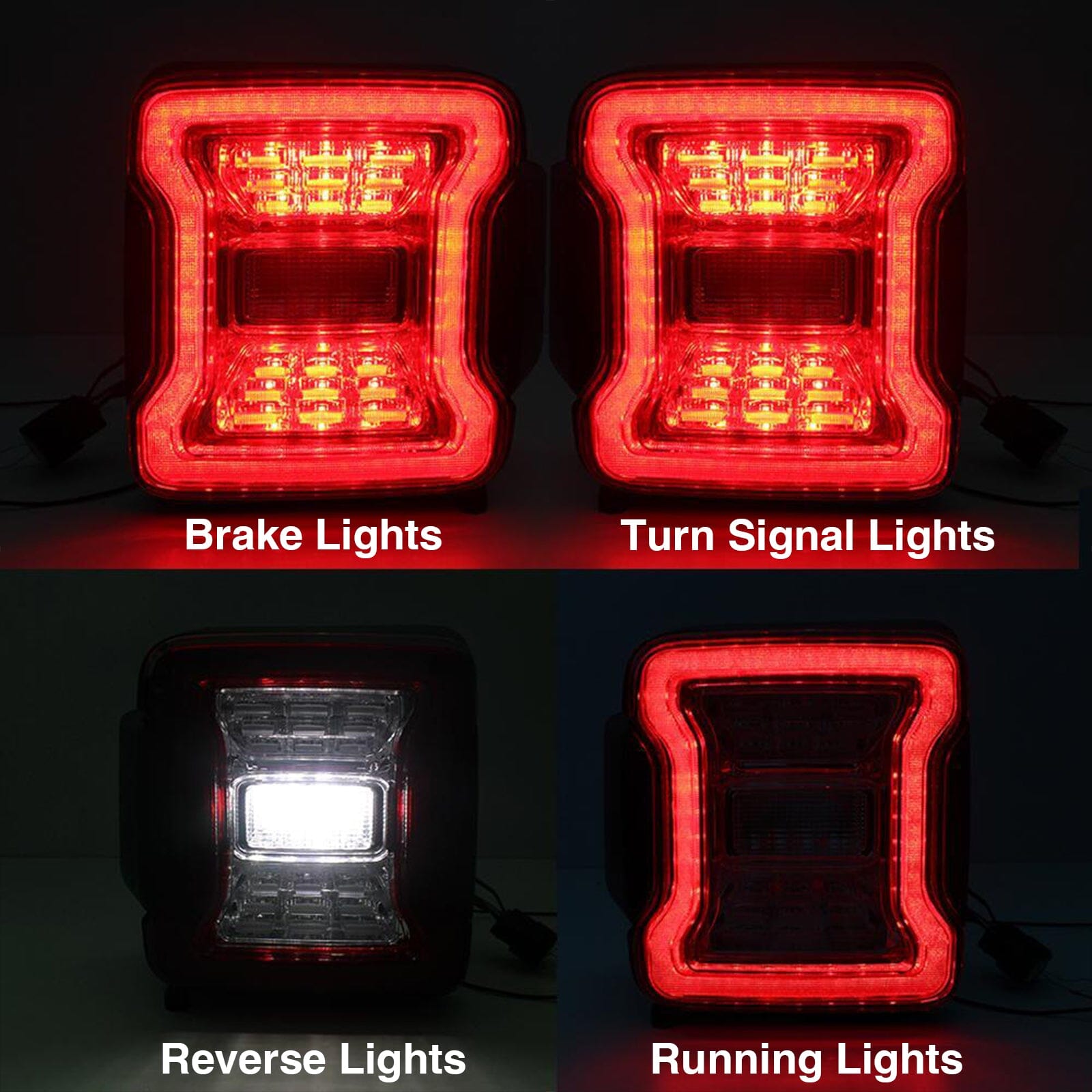 Red Lens LED Tail Lights For 18+ Jeep Wrangler JL | Amoffroad