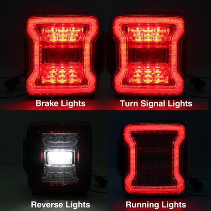 Red Lens LED Tail Lights For 18+ Jeep Wrangler JL | Amoffroad