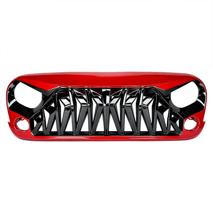 Shark Grille - Red & Black For 07-18 Wrangler JK/ JKU | Amoffroad