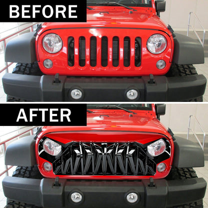 Shark Grille - Red & Black For 07-18 Wrangler JK/ JKU | Amoffroad