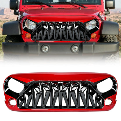 Shark Grille - Red & Black For 07-18 Wrangler JK/ JKU | Amoffroad