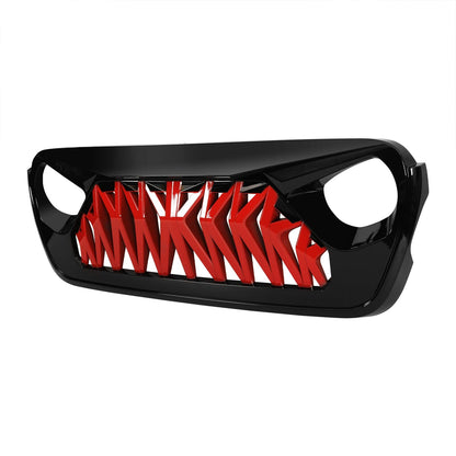 Shark Grille - Red & Black For 18+ Wrangler JL & Gladiator JT W/O Trailcam | Amoffroad