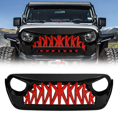 Shark Grille - Red & Black For 18+ Wrangler JL & Gladiator JT W/O Trailcam | Amoffroad