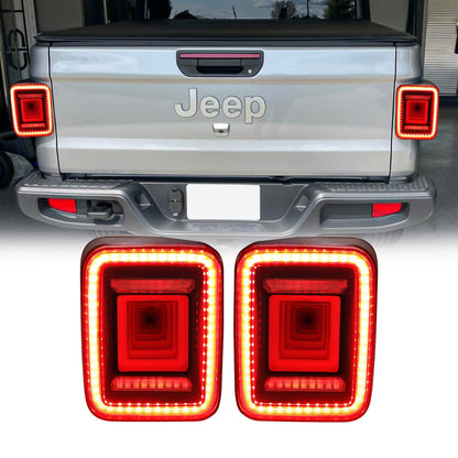 Smoked Cover Tunnel Tail Lights For 2020+ Jeep Gladiator JT | AM Off-Road