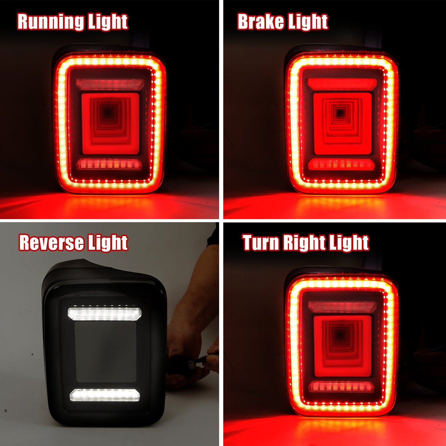 Smoked Cover Tunnel Tail Lights For 2020+ Jeep Gladiator JT | AM Off-Road