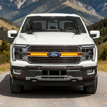 Smoked LED Amber Lights w/ Sequential Turn Signal For 2024+ Ford F-150 King Ranch/ Platinum | Amoffroad