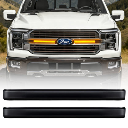 Smoked LED Amber Lights w/ Sequential Turn Signal For 2024+ Ford F-150 King Ranch/ Platinum | Amoffroad