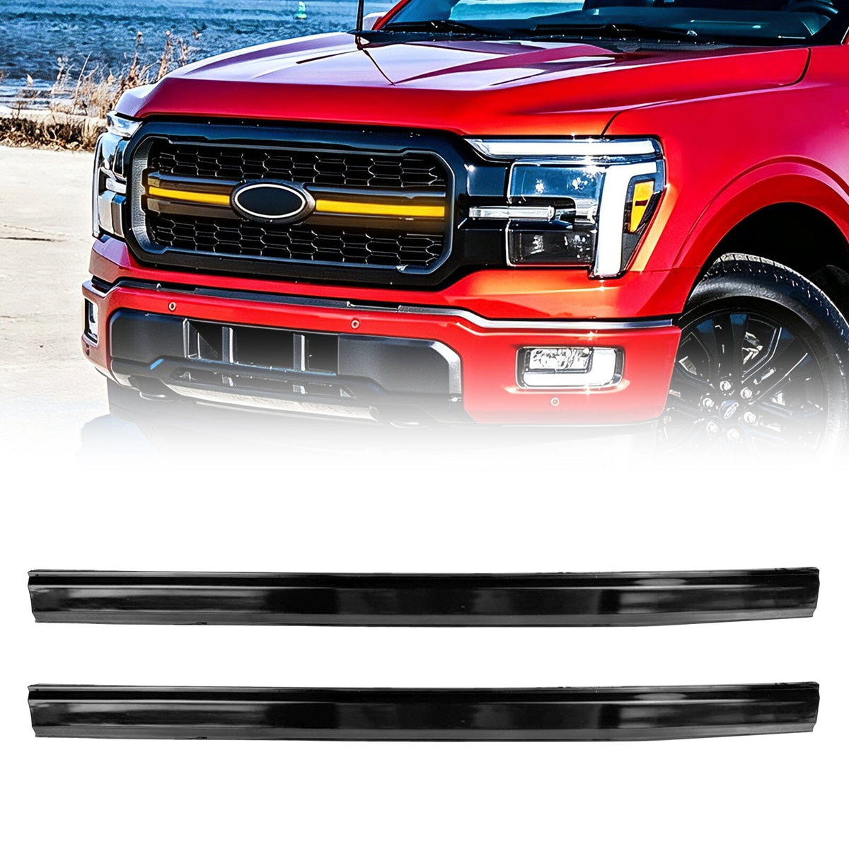 Smoked LED Amber Lights w/ Sequential Turn Signal For 2024+ Ford F-150 Lariat | Amoffroad