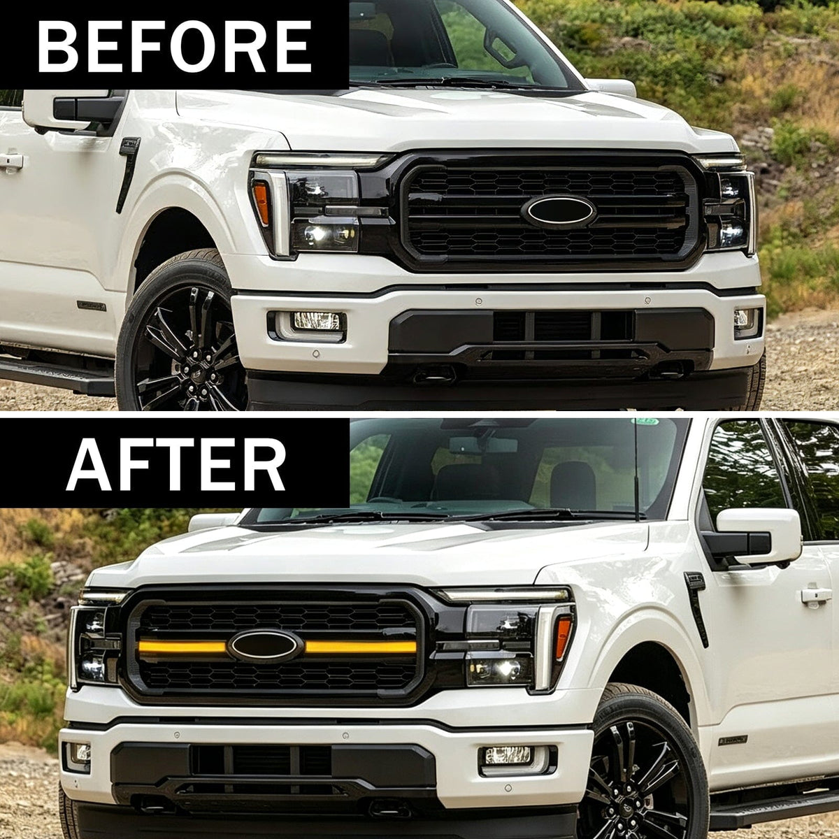 Smoked LED Amber Lights w/ Sequential Turn Signal For 2024+ Ford F-150 Lariat | Amoffroad
