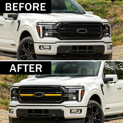 Smoked LED Amber Lights w/ Sequential Turn Signal For 2024+ Ford F-150 Lariat | Amoffroad