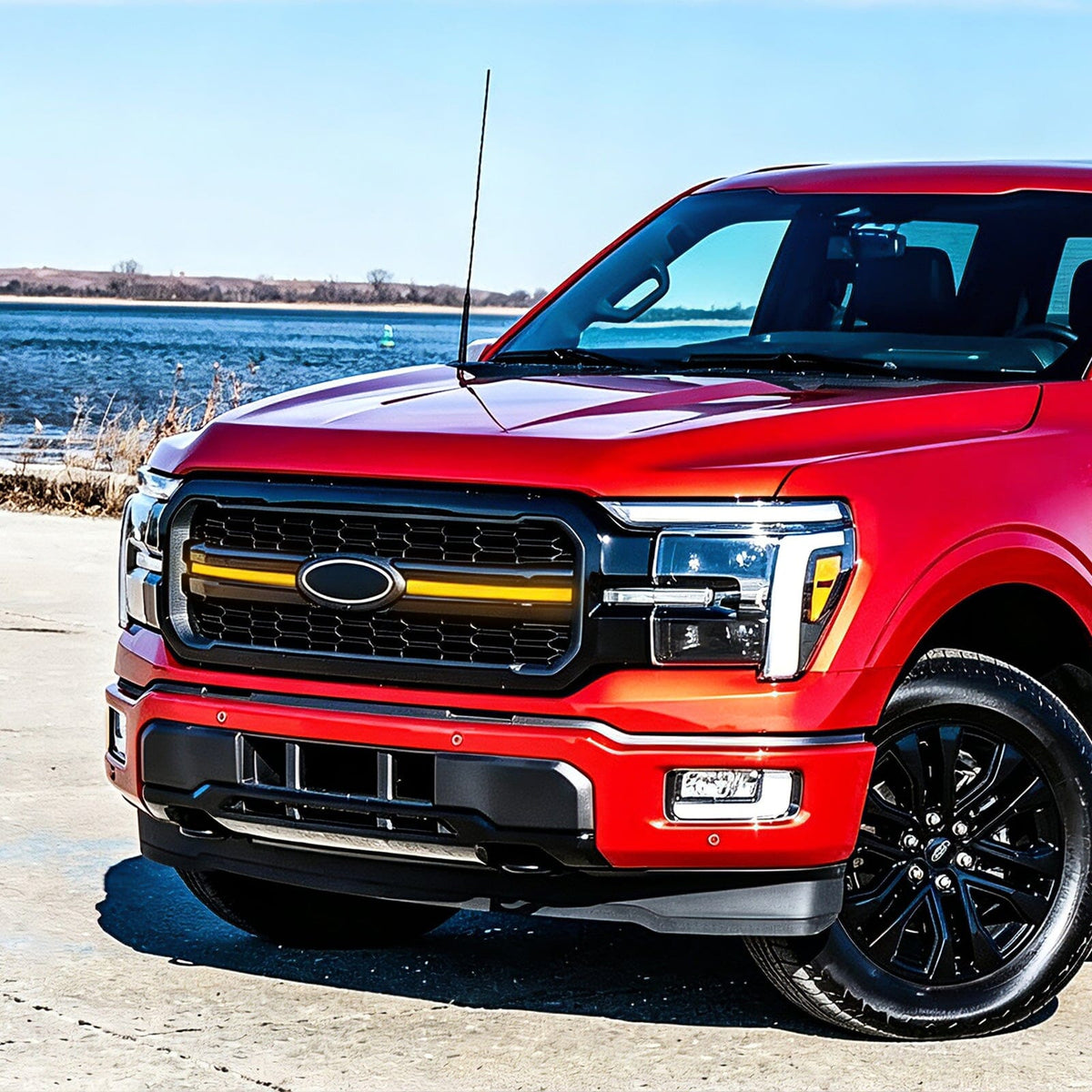 Smoked LED Amber Lights w/ Sequential Turn Signal For 2024+ Ford F-150 Lariat | Amoffroad