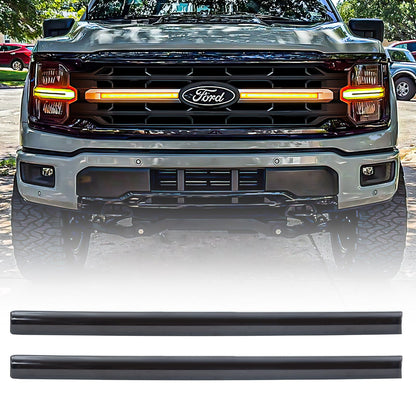 Smoked LED Grille Amber Lights W/ Sequential Turn Signal For 2024+ Ford F150 XLT | Amoffroad