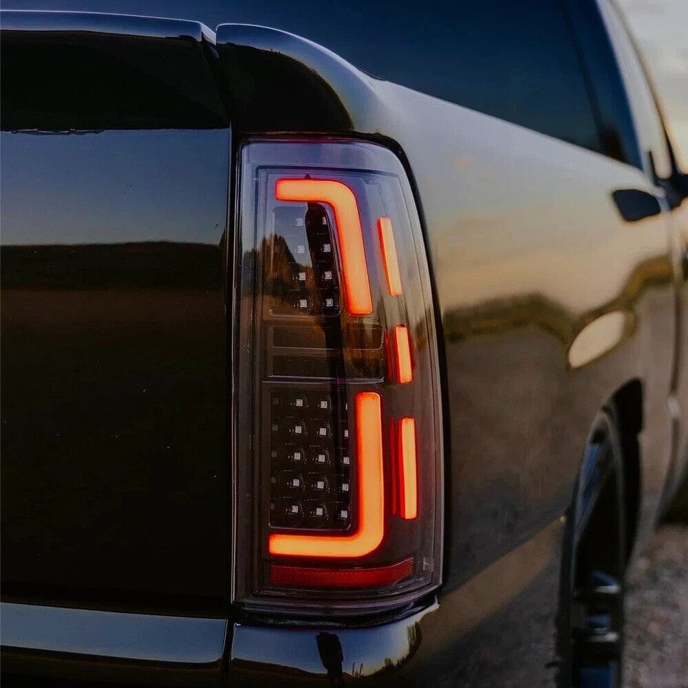 Smoked LED Tail Lights-Clear Lens for 99-06 Chevy Silverado & 99- 02 GMC Sierra 1500 2500 3500(DOT Approved) | Amoffroad