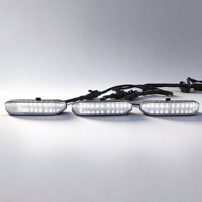 Smoked Lens White LED Raptor Style Grille Lights for 2024+ Ford F-150 STX (3PC Kit) | Amoffroad
