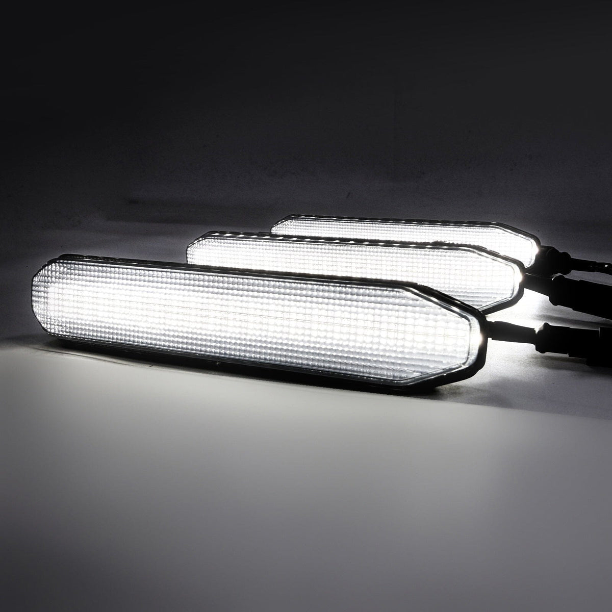 Smoked Lens White LED Raptor Style Grille Lights for 2024+ Ford F-150 XL(3PC Kit) | Amoffroad