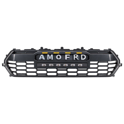 TRD PRO Style Front Grille w/ LED Off-Road Lights, Amber Lights and DIY Letters for 2024+ Toyota Tacoma- Matte Black | Amoffroad