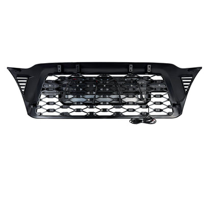 TRD PRO Style Grille w/ LED Off-Road Lights, Amber Lights and DIY Letters for 2005-2011 Toyota Tacoma- Matte Black | Amoffroad