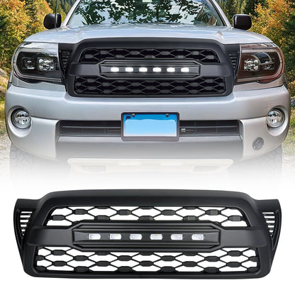 TRD PRO Style Grille W/ LED Off-Road Lights - Matte Black For 2005-2011 Toyota Tacoma | Amoffroad