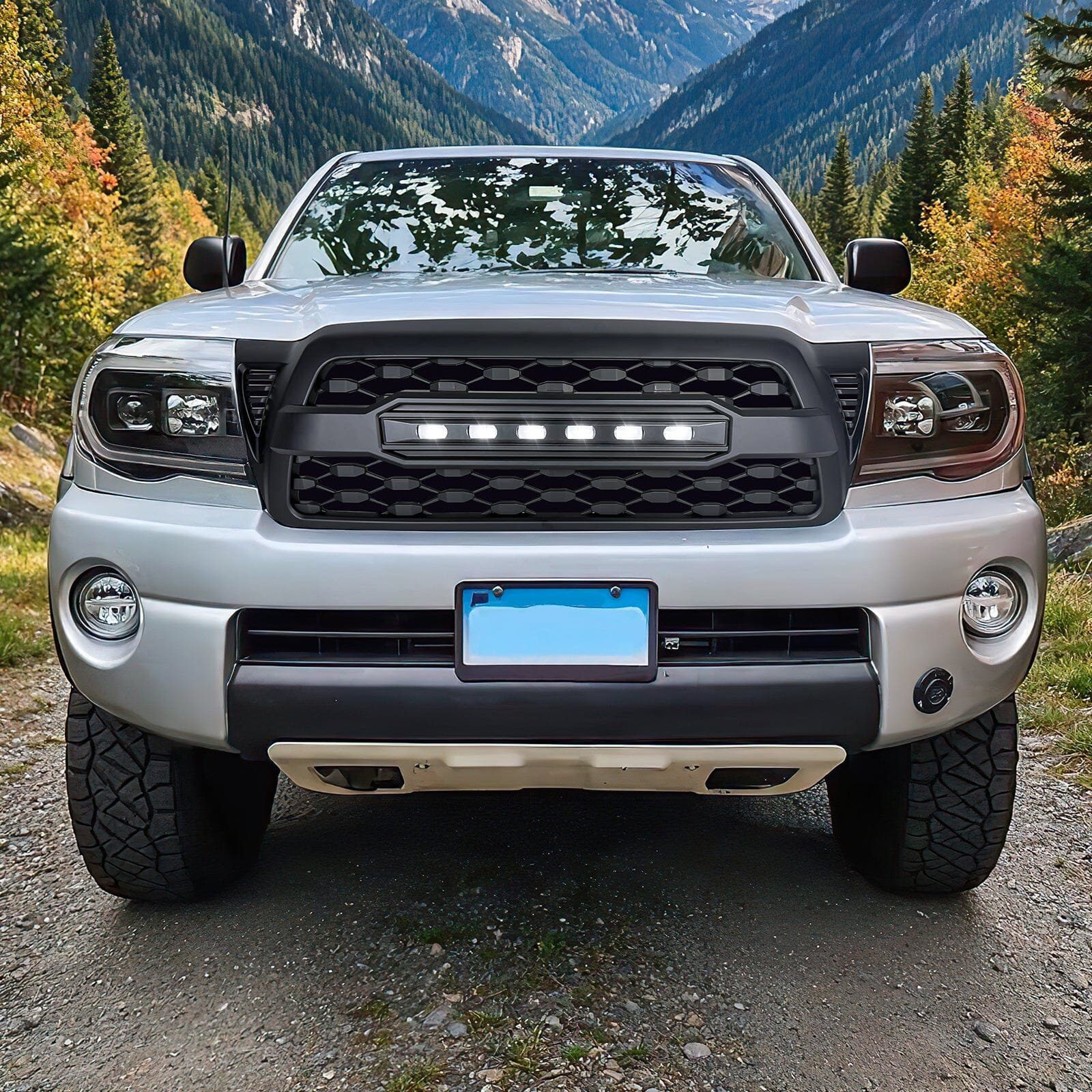 TRD PRO Style Grille W/ LED Off-Road Lights - Matte Black For 2005-2011 Toyota Tacoma | Amoffroad